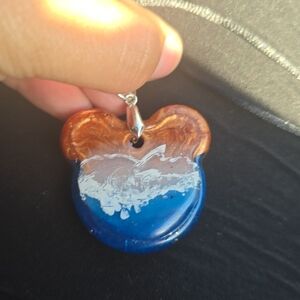 Blue and Brown Pendant Necklace